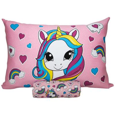 Jogo de Cama Joy Sweet Unicórnio Solteiro 70% Algodão e 30% Poliéster em Malha Rosa