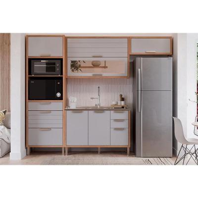 Cozinha Completa Eloise 6 Portas 5 Gavetas MDF Amadeirado