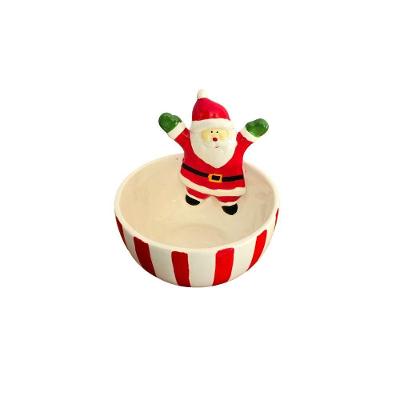 Bowl Decorativo de Natal Noel para Decoração com Papai Noel Branco Tok da Casa