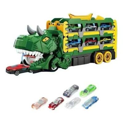 Brinquedo Infantil Caminhão de Engolir Dinossauro com Movimento de Boca e Armazenamento Verde OEM