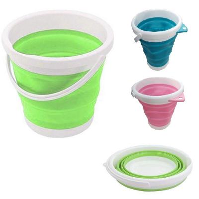 Balde Retrátil Sanfonado Balde Dobravel Cesto Portátil Flash Mop Silicone 10L Ecológico Azul Yeet