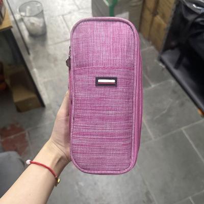Estojo para Lápis OEM Grande Capacidade Dupla Face com Bolso de Malha 10 X 22.5 X 7 1 Unidade Pink