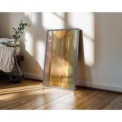 Quadro Decorativo Gold 28 Retangular 50 X 70 com Moldura Tipo Caixa Branco
