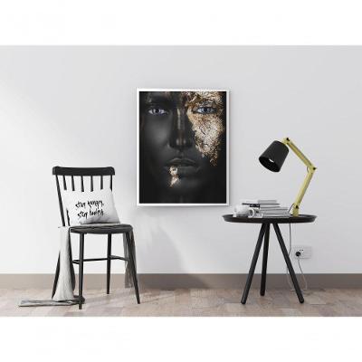 Quadro Decorativo Encanto de Ouro Retangular 70x50CM com Vidro Moldura Caixa Preto