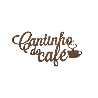 Placa Decorativa Cantinho do Café Decoração IV Natural com Fita Dupla Face Branco Trovarelli Móveis
