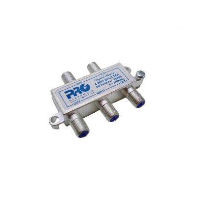Divisor de Sinal 1:4 Proeletronic PQDV-2024 para VHF UHF e CATV com Frequência 5-2400 MHZ