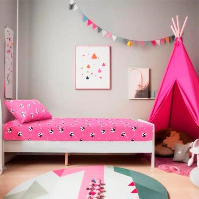 Jogo de Cama Solteiro Linha Kids Malha Mista 70% Algodão e 30% Poliéster com Elástico Bulldog