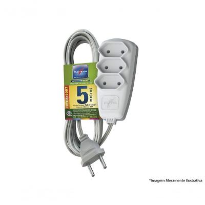 Extensão Elétrica 1514 com Cordão Paralelo 2X0,75MM e Comprimento Total de 5M Daneva