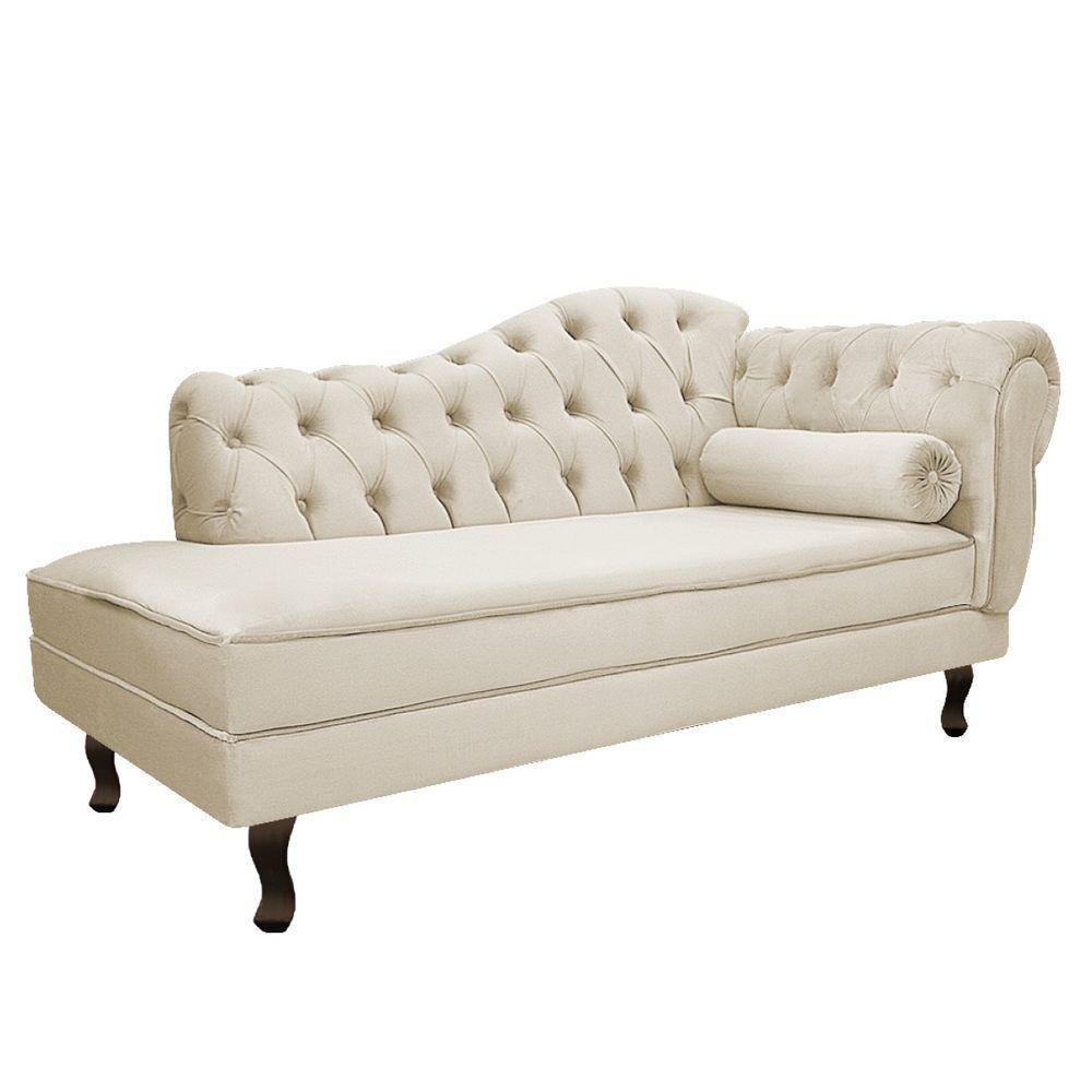 Kit Diva Recamier Diana 160Cm Lado Esquerdo E 01 Poltrona Classic Suede - Doce Sonho Móveis Bege - 10