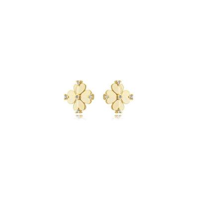 Brinco Atraktiva Jóias Flor Dourada Banhada a Ouro 18K Semijoia 0,7CM Dourado para Diversas Ocasiões