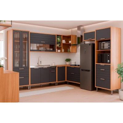 Cozinha Eloise 15 Portas 4 Gavetas Titânio