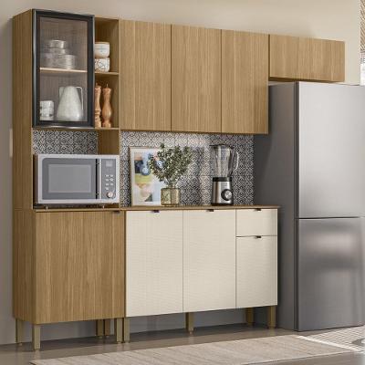 Armário de Cozinha Completa Kyoto Plus 9 Portas 1 Gaveta MDF Amadeirado