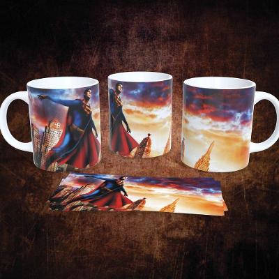 Caneca Porcelana Dc Comics Estampa 10 325ML Apta para Micro-ondas Preto Outras Marcas