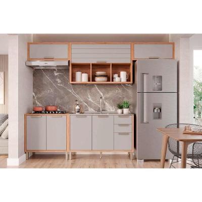 Cozinha Eloise 7 Portas 3 Gavetas Cinamomo Platina