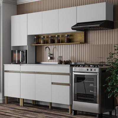 Armário de Cozinha Completa Madrid 9 Portas 1 Gaveta MDP 280cm Amadeirado