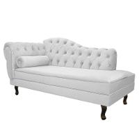 Kit Diva Recamier Diana 185Cm Lado Direito E 02 Poltronas Julia Suede - Doce Sonho Móveis Branco - 3