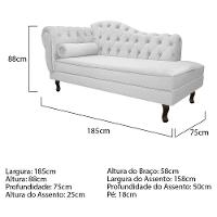 Kit Diva Recamier Diana 185Cm Lado Direito E 02 Poltronas Julia Suede - Doce Sonho Móveis Branco - 5