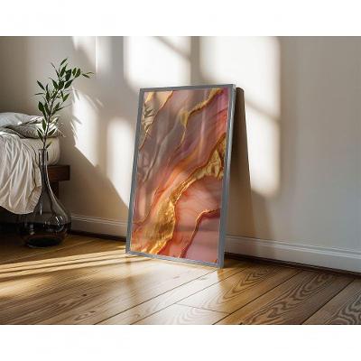 Quadro Decorativo Gold 29 Retangular 50X70 Branco para Decoração de Ambientes Internos