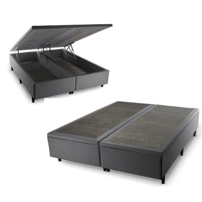Base Box Baú Cinza King Size 193x203x45 - King House