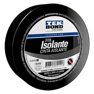 Fita Isolante Uso Geral 19mm X 20m para Instalações Elétricas Até 600V Preto Tekbond