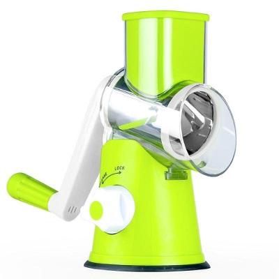 Cortador Fatiador de Legumes com Ralador 3 Lâminas em ABS, PP e Aço Inoxidável Rotativo Azul