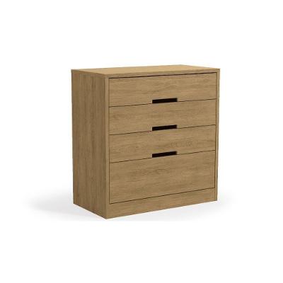 Cômoda de Quarto S824-CN 4 Gavetas MDF Texturizado com Corrediças Simples Canela