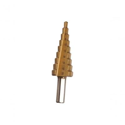 Broca Escalonada 4 a 20mm em Aço Rápido HSS com Revestimento de Titânio Dourado Western