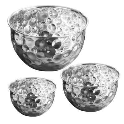 Tigela BSL3881 para Salada em Inox Kit 3 Unidades Multiuso para Mesa Prata Compre Desejos