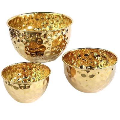 Tigela Bowl Kit 3 Unidades BSL3881-3 BSL3881-4 BSL3881-5 Multiuso Inox para Cozinha Dourado Compre