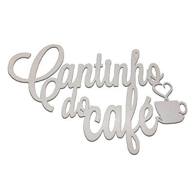 Placa Decorativa Cantinho do Café Decoração Iv Branco em MDF com Fita Dupla Face Trovarelli Móveis