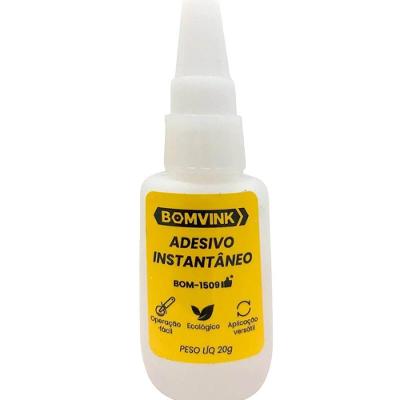 Adesivo Instantâneo Multiuso Kit 10 Ultra Forte 20G Transparente para Diversos Materiais Bomvink