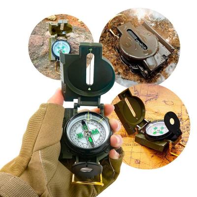 Bússola Lensática de Marcha para Navegação em Campo com Mostrador Luminoso e Caixa Metálica HW