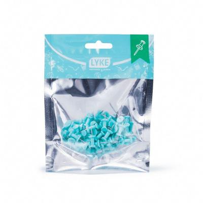 Alfinete Taça Lyke Taça Colorido Verde Pastel para Fixação de Mapas e Papéis com Pacote com 50