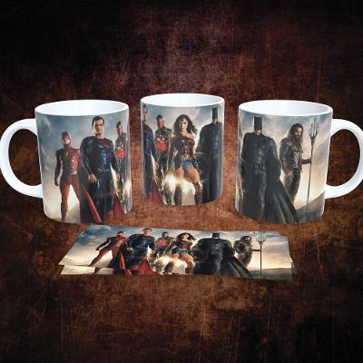 Caneca de Porcelana 325ml Decorada Dc Comics Estampa 7 para Café Chá e Chocolate Transparente
