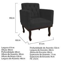 Kit Diva Recamier Diana 185Cm Lado Esquerdo E 01 Poltrona Classic Corano - Doce Sonho Móveis Preto