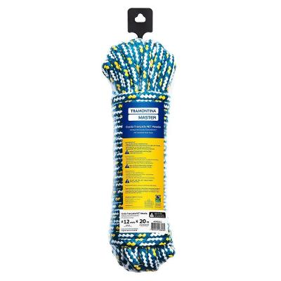 Corda Trançada PET Meada 12MM X 20M para Cargas e Trabalhos Manuais Alta Resistência 770,4 KGF