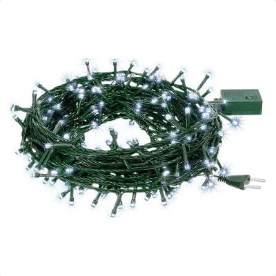 Cordão Luminoso Led Pisca 8 Funções 200 Leds 220V 6500K Verde Taschibra