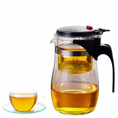 Chaleira de Vidro para Chá Bule Jarra 600ml com Infusor em Aço Inox Transparente OEM
