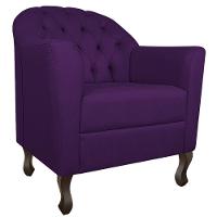 Kit Diva Recamier Diana 185Cm Lado Direito E 02 Poltronas Julia Suede - Doce Sonho Móveis Roxo - 2