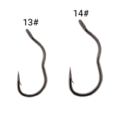 Anzol de Pesca Auto Flip Pancing Automático Anti-running Barba Dupla Preto 13# Jogo com 10 OEM