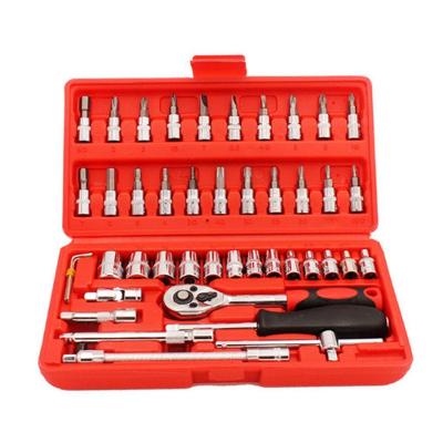 Conjunto de Ferramentas Socket 1-4 46 Peças Taiwans Qualitytools com Soquetes e Bits em Aço Cromo