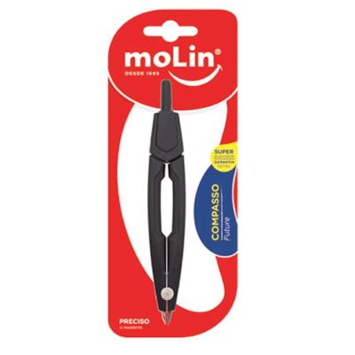 Compasso Molin do Brasil Future com Ponta de Metal para Precisão em Geometria e Desenho Técnico