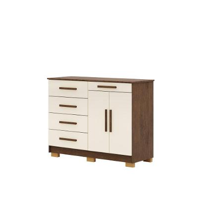 Cômoda Sapateira Sirius 2 Portas 1 Prateleira MDF Imbuia Champanhe