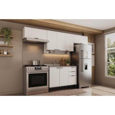 Cozinha Alpha 5 Portas 2 Gavetas Branco