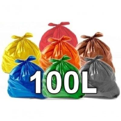 Saco para Lixo Sacos de Lixo 100L Coloridos Reforçados Pacote com 100 Unidades Higipack
