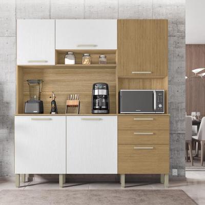 Armario de Cozinha Compacta Italia 6 Portas 2 Gavetas MDF 180cm Amadeirado Moderno