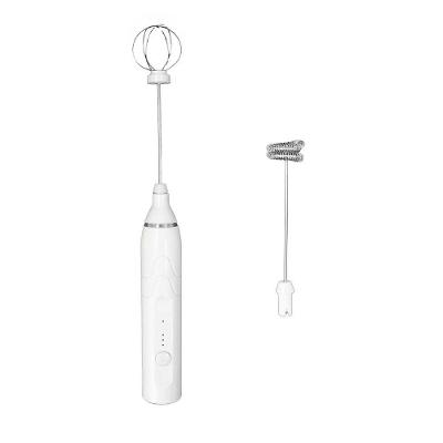Misturador de Bebidas Mixer de Mão Shopmix Mexedor Elétrico USB 2 em 1 Branco Bivolt