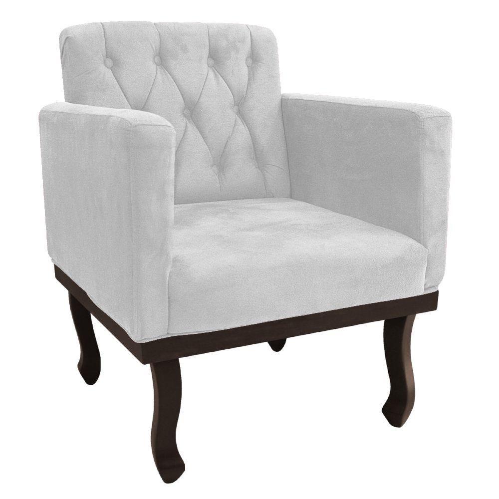 Kit Diva Recamier Diana 160Cm Lado Esquerdo E 01 Poltrona Classic Suede - Doce Sonho Móveis Branco - 4