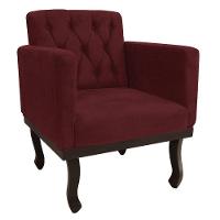 Kit Diva Recamier Diana 160Cm Lado Esquerdo E 01 Poltrona Classic Suede - Doce Sonho Móveis Bordô