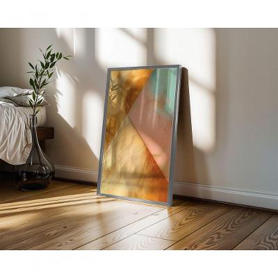 Quadro Decorativo Gold 24 Retangular 50X70 Branco com Moldura Caixa